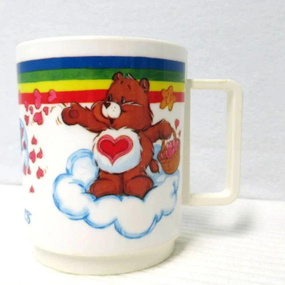 Cartoon Smurfs Cup and Care Bear Mug 1980's Deka USA Plastic Vintage - Picture 11 of 11
